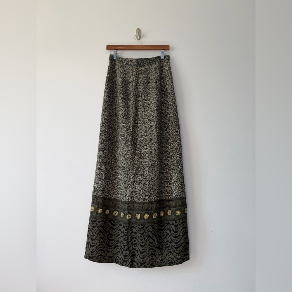 Vintage Boho Rayon Maxi Skirt